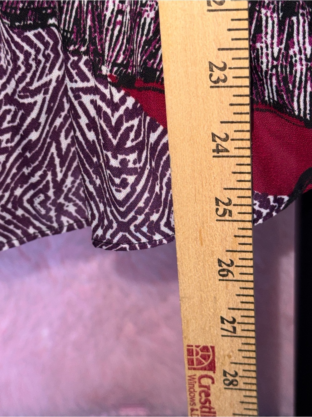 Valerie Stevens M Boho Abstract Print Sheer Tunic Blouse Purple - Picture 3 of 5